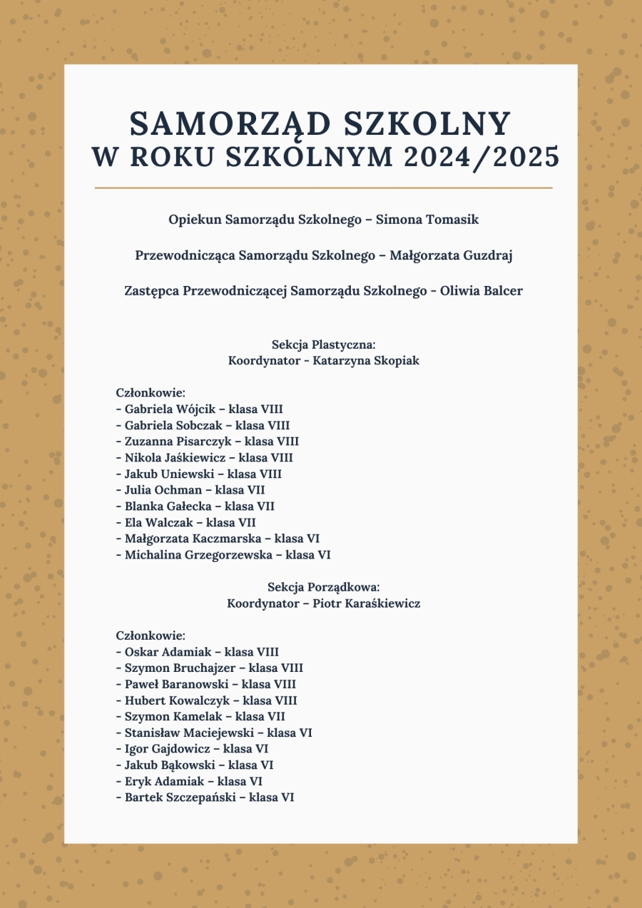 Samorząd Uczniowski 2024-2025