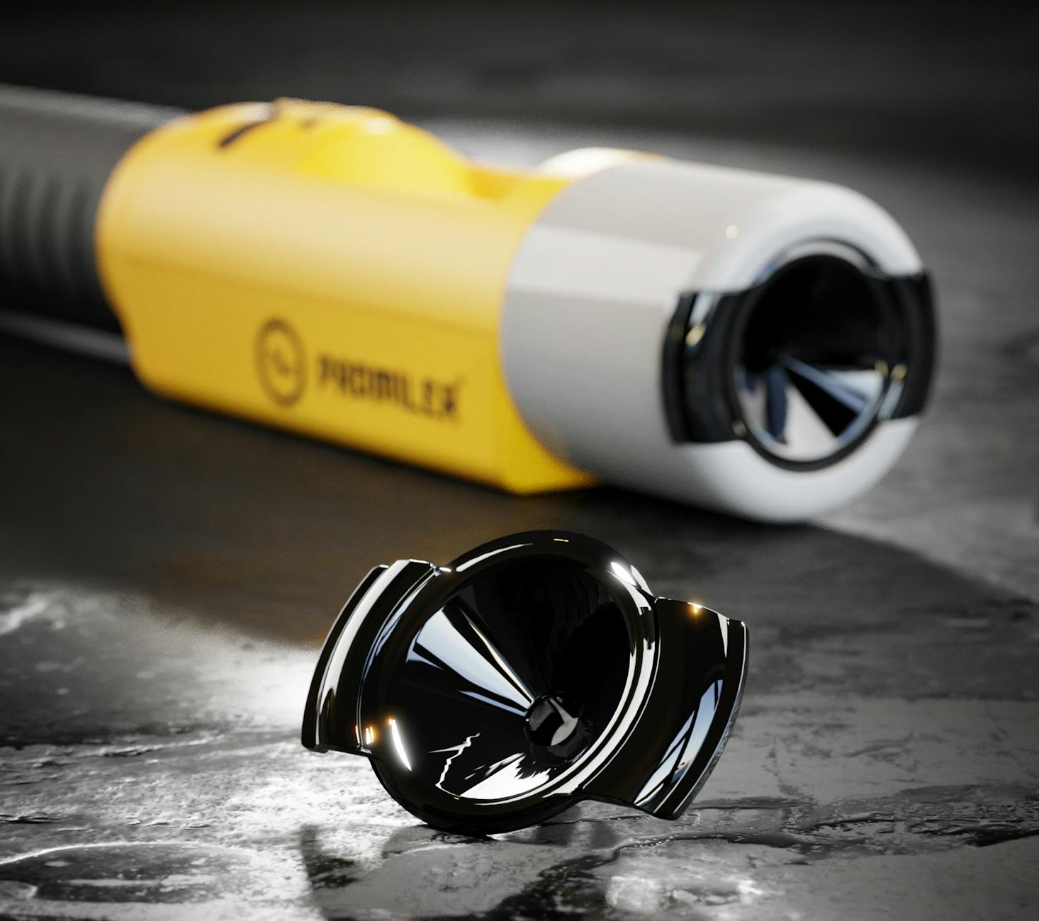 Zbliżenie na profesjonalny alkomat leżący na gładkiej powierzchni